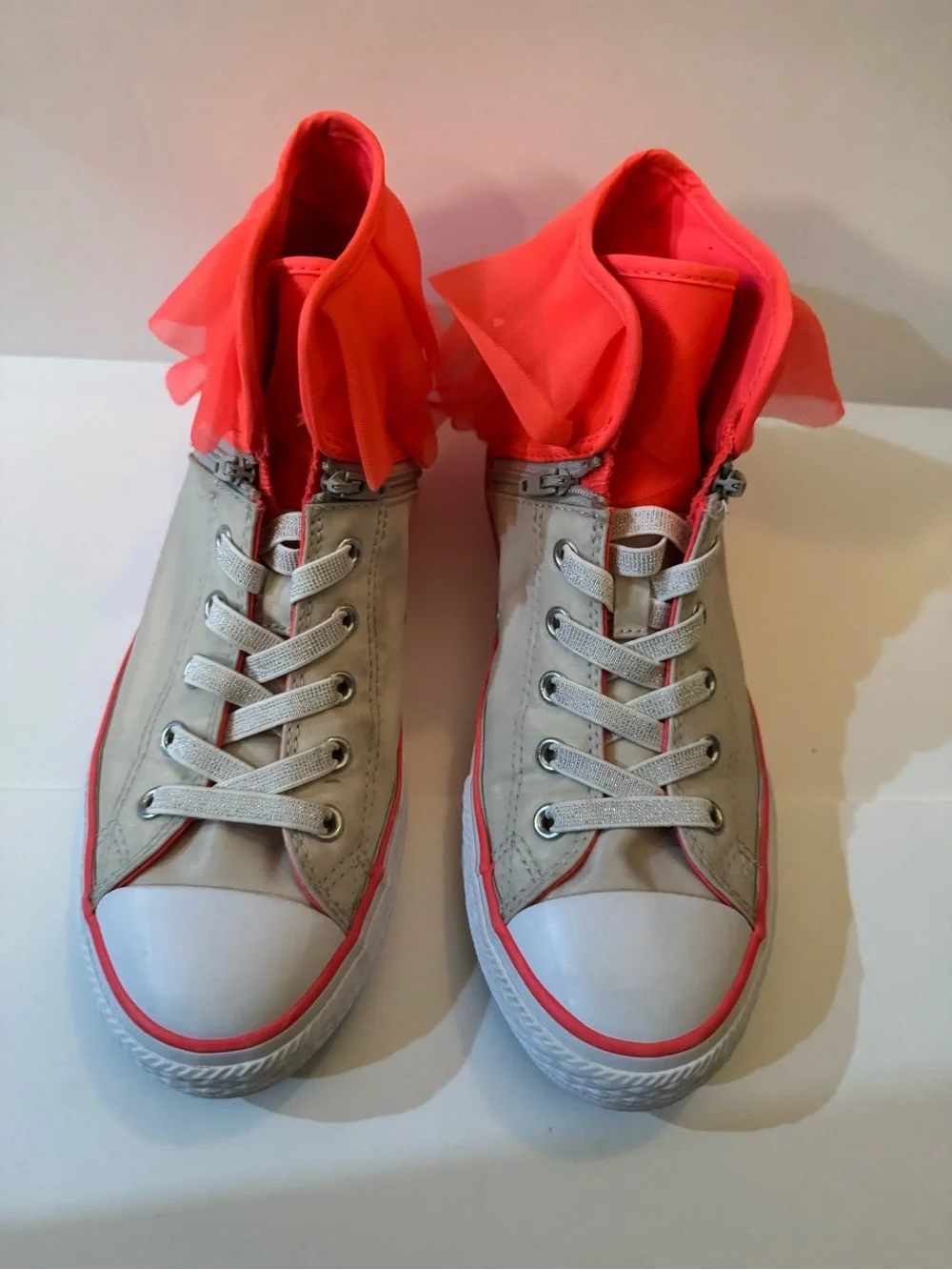 Converse CTAS Block Party High Top Ruffle Pink and White
